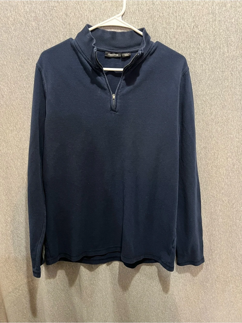 Claiborne Men's Navy Half-Zip Pullover Sweater